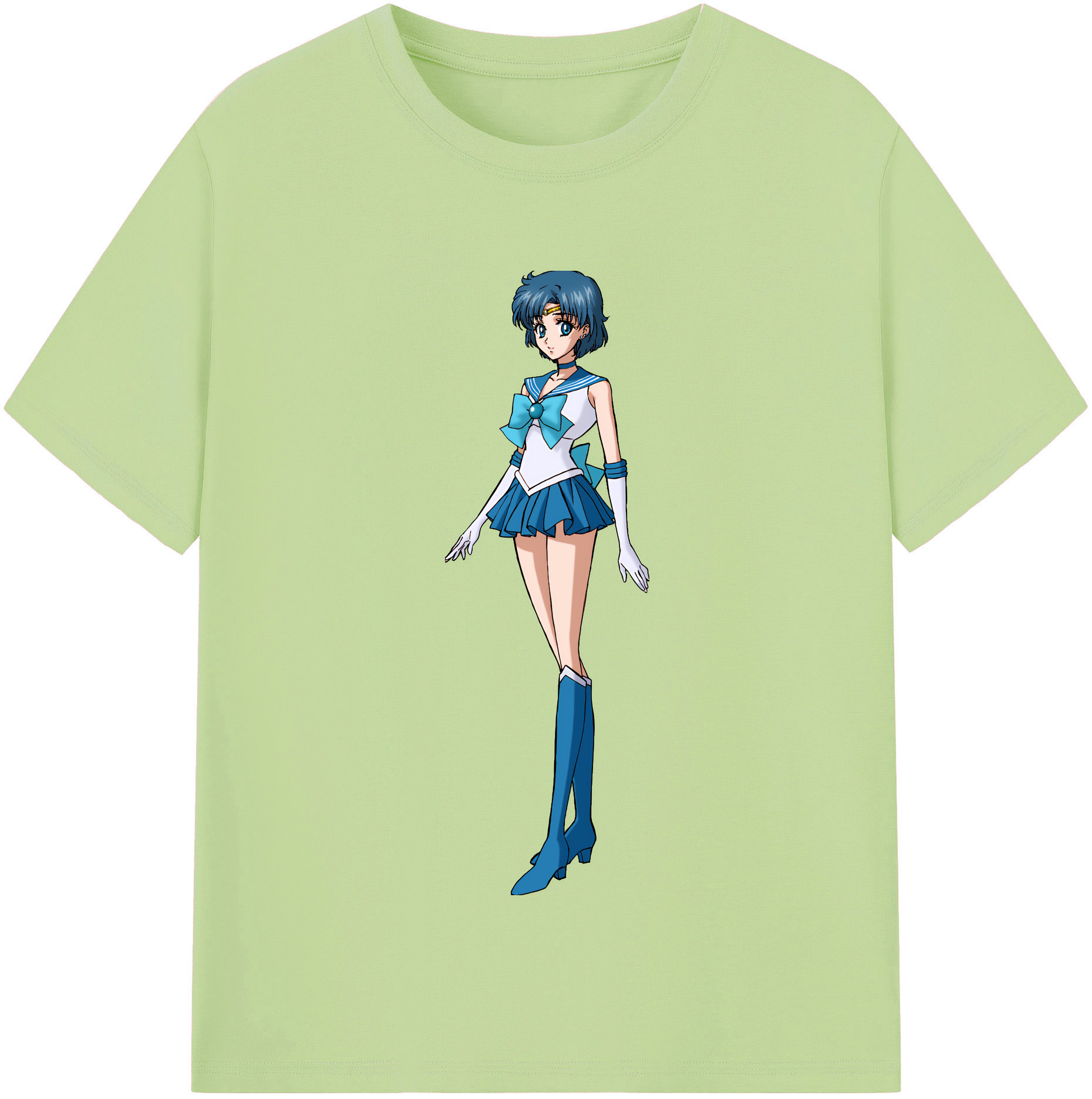 （画像用） 美少女戦士セーラームーン 水野 亜美 みずの あみ Sailor Moon Mizuno Ami 綿100％半袖Tシャツ（フロントプリント）